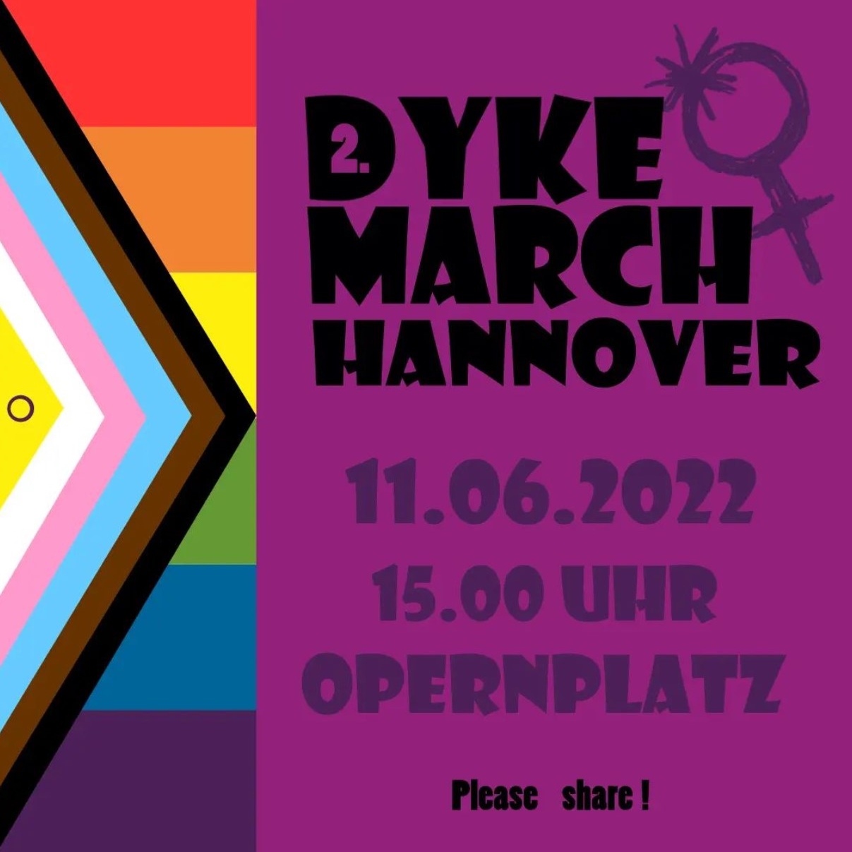 Plakat 2. Dyke March in Hannover am 11.06.2022